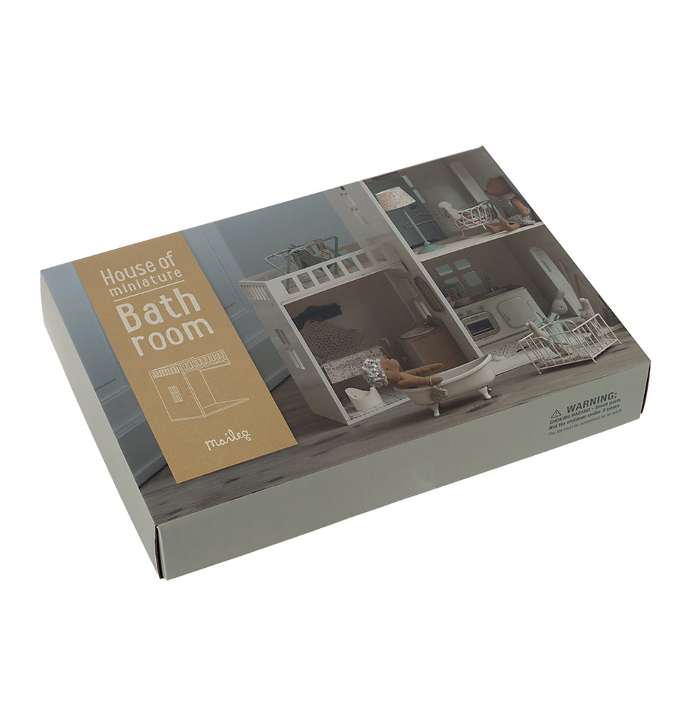 Maileg House of Miniature Bonus Room box, featuring dollhouse interiors – available in the UK.