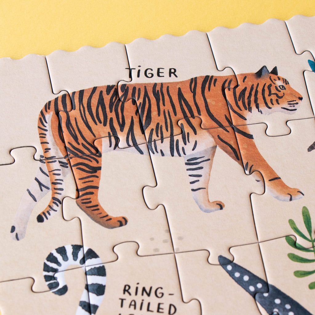 Close-up of a tiger illustration from the "LIFE" puzzle.