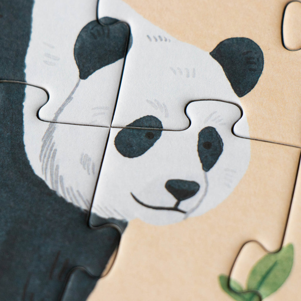 Red panda illustration from the puzzle in a close-up shot.